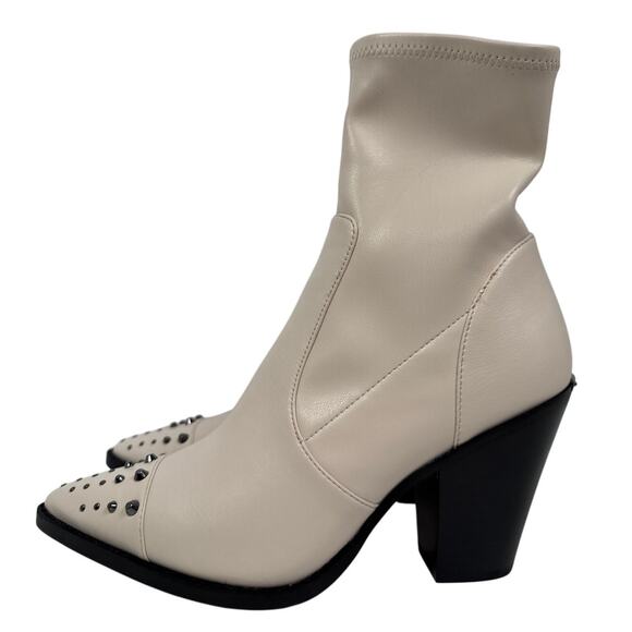 Michael Michael Kors Dover Heeled Bootie Womens 8 M Light Cream Leather Zip up - Picture 7 of 16